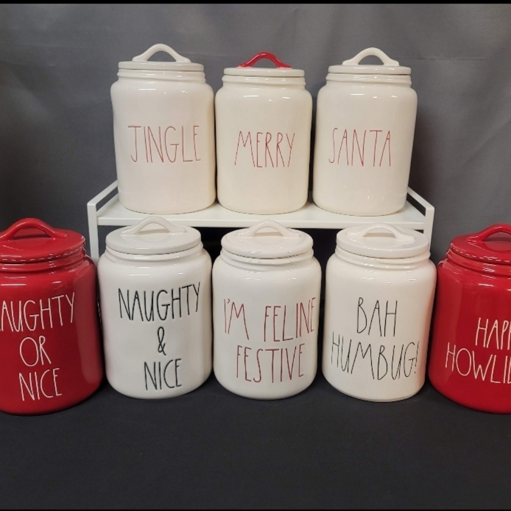 Rae Dunn Large Christmas Canisters